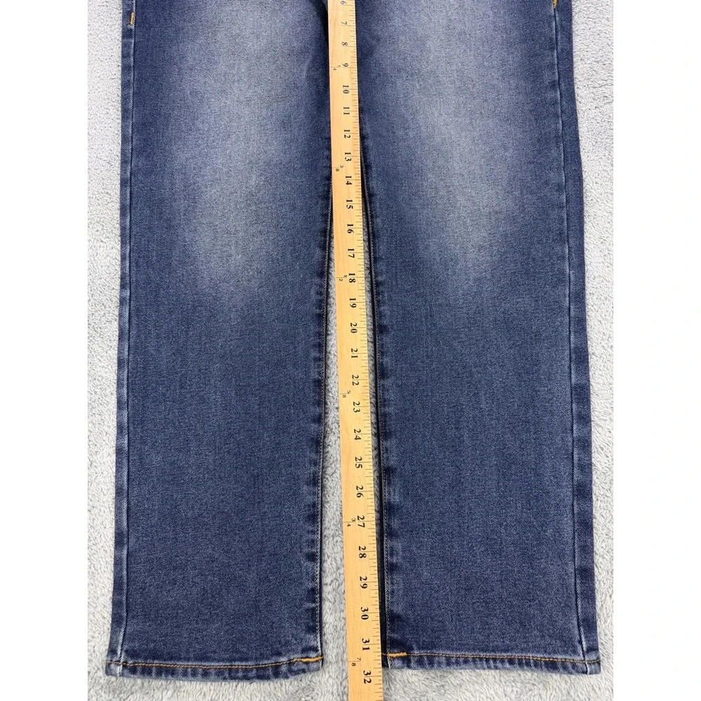 True Religion Geno Jeans Men 36x32 Blue Relaxed Slim‎ Distress Whiskered Denim